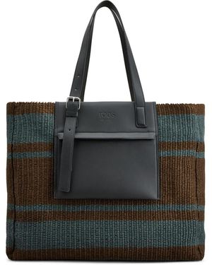 Tod's Borsa Tote Con Righe - Nero
