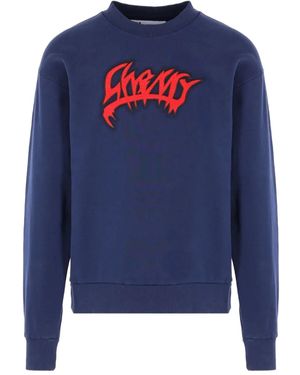 Cherry World Felpa Girocollo Chalva Con Logo - Blu