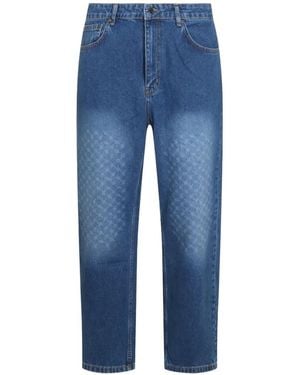 Daily Paper Monogram-Print Loose-Fit Jeans - Blue