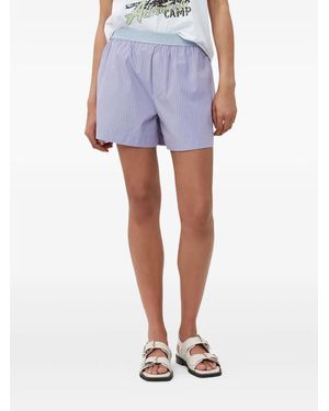 Ganni Striped Boxer Shorts - Blue