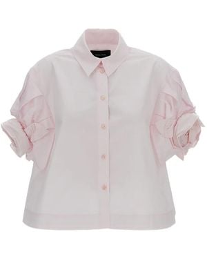 Simone Rocha Camisa Con Volante En El Dobladillo - Blanco