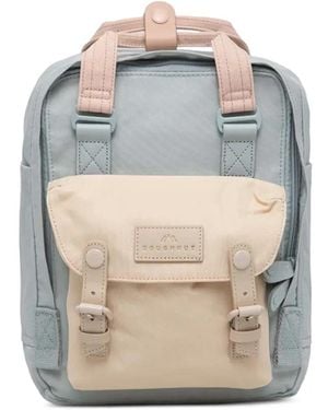 Doughnut Macaroon Mini Nature Buckle-Detail Logo-Patch Backpack - Grey