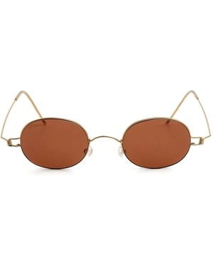 Lindberg Round-Frame Sunglasses - Brown