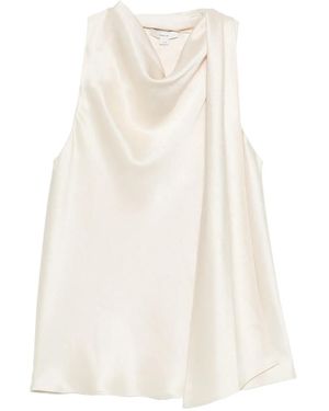 Vince Draped Sleeveless Top - Blanc