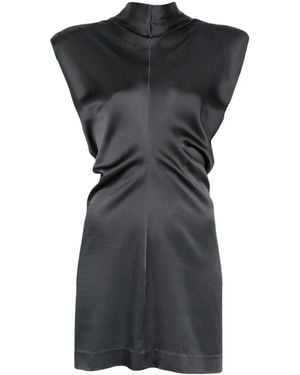 FEDERICA TOSI Ruched Mock-Neck Mini Dress - Black
