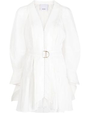 Acler Greenwell Belted-Waist Minidress - White