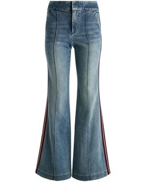 Alice + Olivia Dylan Stripe-Detail Flared Jeans - Blue