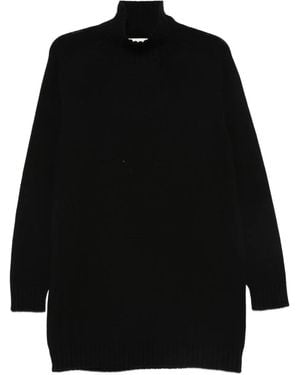 Bompard High-Neck Cashmere Mini Dress - Black