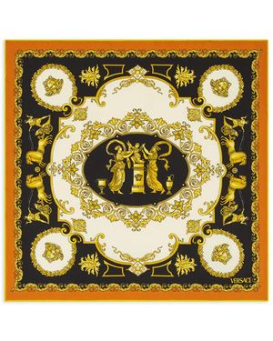 Versace Hall Of Heroes Print Scarf - Metallic