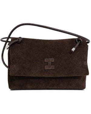 Iacucci Sac À Bandoulière En Daim À Patch Logo - Black