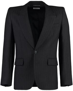 Saint Laurent Striped Suit Jacket - Black