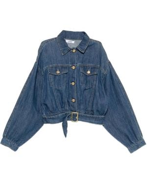 Jijil Cropped-Jeansjacke - Blau
