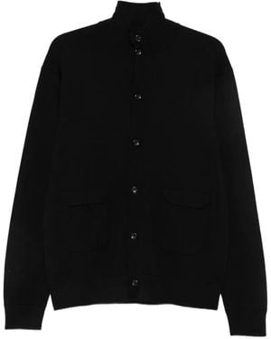 Hōsio Button-Fastening Wool Cardigan - Black
