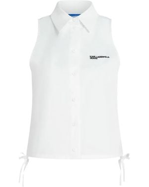 KARL LAGERFELD Sleeveless Shirt - White