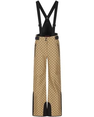 Gucci Gg Jacquard Braces Jumpsuit - Metallic