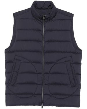 Herno Chaleco Acolchado Con Capucha - Azul
