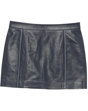 Michael Kors Leather Mini Skirt - Gray