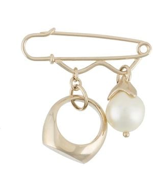 Ermanno Scervino Lapel-Charm Double-Breasted Blazer - White