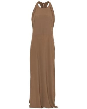 Blumarine Halterneck Maxi Dress - Natural