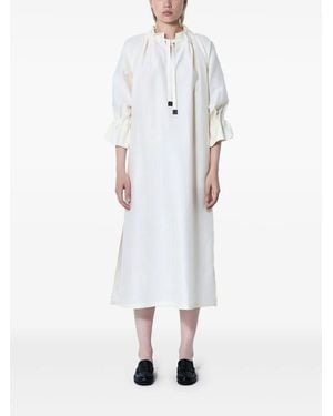 Max Mara Jene Midikleid mit Rüschenärmeln - Weiß