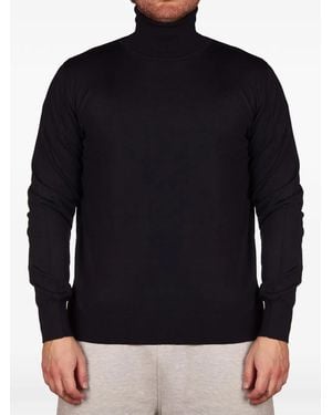 Alpha Studio Roll-Neck Knitted Jumper - Black