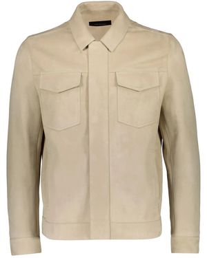 Yves Salomon Velour Leather Jacket - Natural