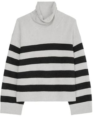 Marc O' Polo Turtleneck Striped Jumper - White