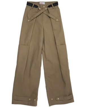 Oscar Ouyang Pantalones Cross Arrow - Blanco