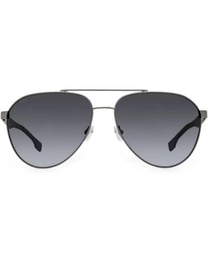 BOSS Double-Bridge Pilot Sunglasses - Gray