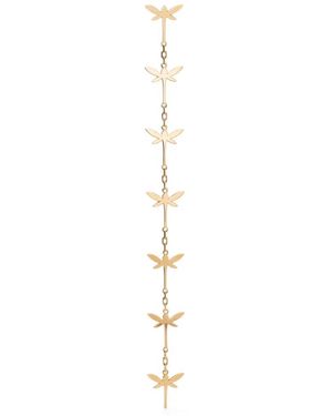 Anapsara 18Kt Mini Dragonfly Gelbgoldohrring - Weiß