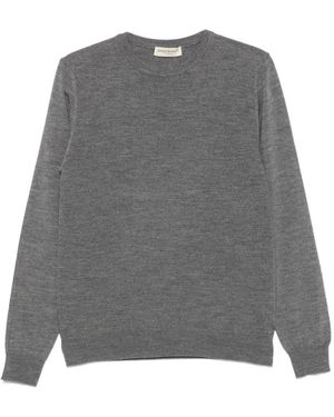 SERGIO MORETTI FIRENZE Long-Sleeve Crew Neck Jumper - Grey