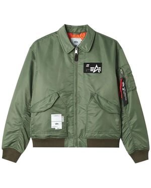 Izzue Logo-Patch Zip-Up Jacket - Green