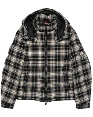 Moncler Veste De Flanelle À Carreaux - Noir