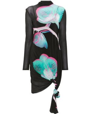 Patrizia Pepe Logo-Charm Midi Dress - Black