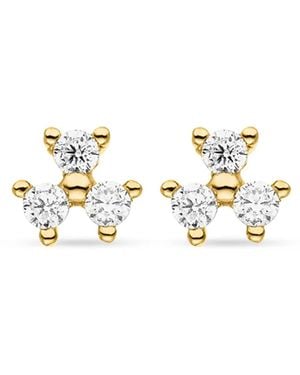 VEYNOU Pendientes Fleur en oro amarillo de 14 ct con diamantes - Metálico