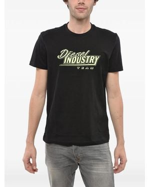 DIESEL T-Shirt Mit Logo-Print - Schwarz