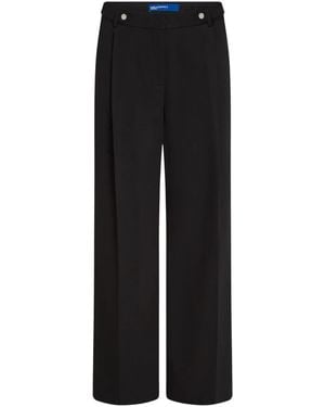 KARL LAGERFELD Wide-Leg Tailored Trousers - Black