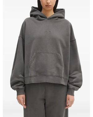 Carhartt Benton Embroidered-Logo Hoodie - Grey