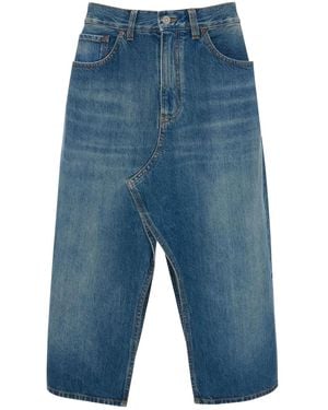 Victoria Beckham Kick デニム ミディスカート - ブルー