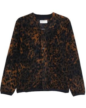 Universal Works Animal-Pattern Cardigan - Black