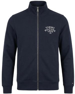 Tommy Hilfiger Pullover Mit Logo-Print - Blau