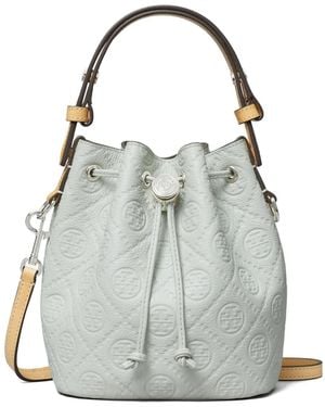 Tory Burch Mini T Monogram Bucket Bag - Grey