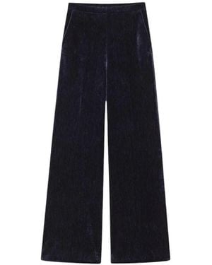 forte_forte High-Waisted Wide-Leg Trousers - Blue