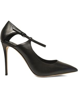 Casadei 100Mm Samurai Julia T-Strap Stiletto Court Shoes - Black