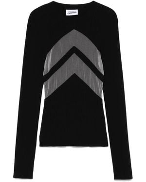 Jean Paul Gaultier Chevron-Detail Jumper - Black