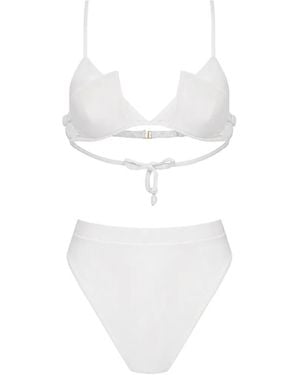 Amir Slama X Tati Barbieri High-Waist-Bikini Mit Geometrischem Design - Weiß