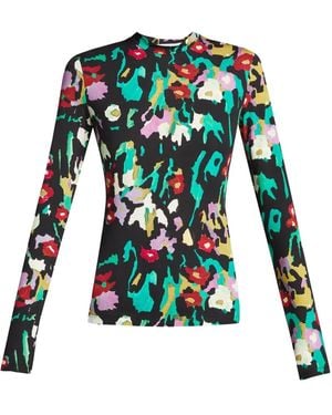 Proenza Schouler フローラル タートルネックトップ - グリーン