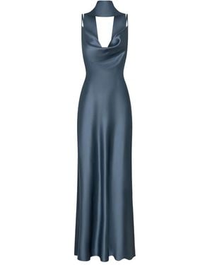 Nicholas Cowl-Neck Maxi Dress - Blue