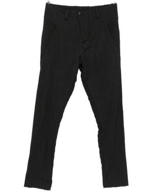 Masnada Herringbone-Pattern Belt-Loop Pants - Black