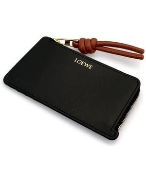 Loewe Knot Leather Zipped Card Case - Black